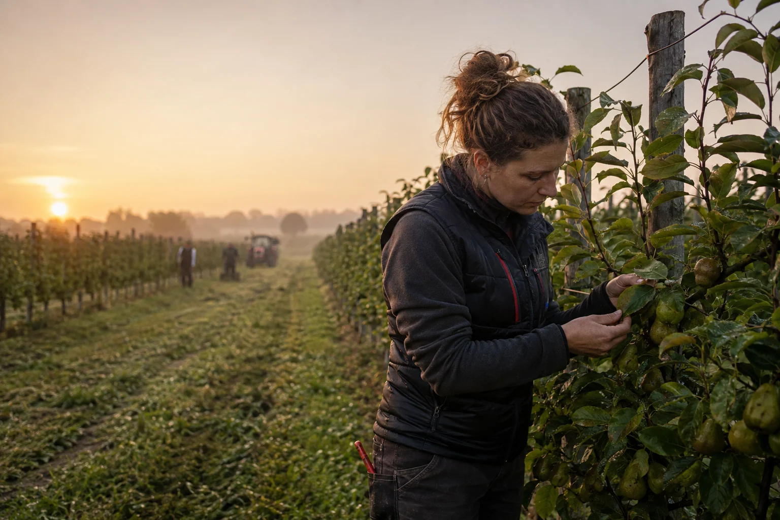 Des professionnels travaillent dans un vignoble français