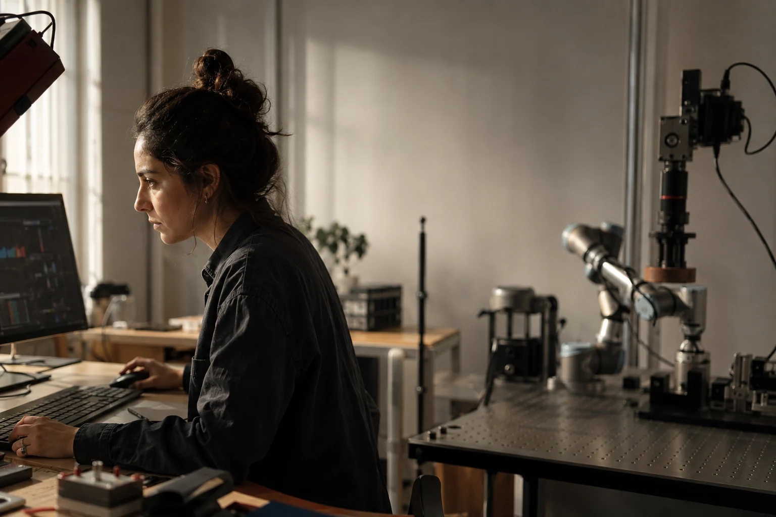 Une ingénieure en intelligence artificielle travaille sur un projet