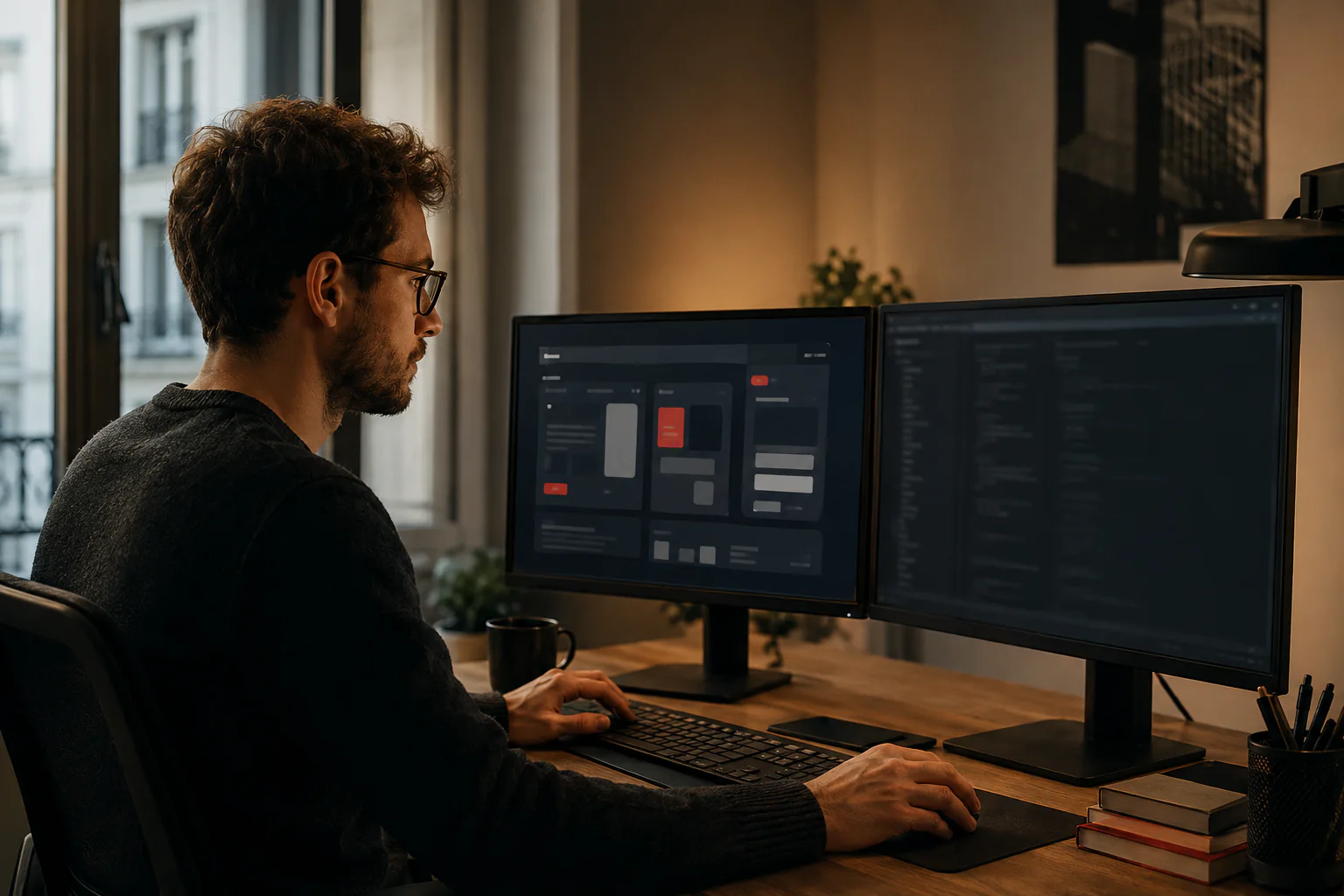 Développeur Next.js dans son environnement de travail