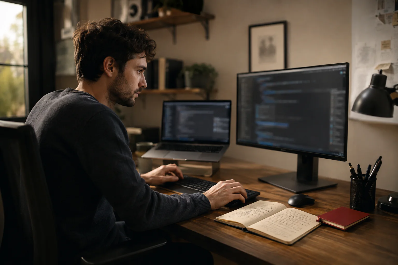 Développeur Python dans son environnement de travail