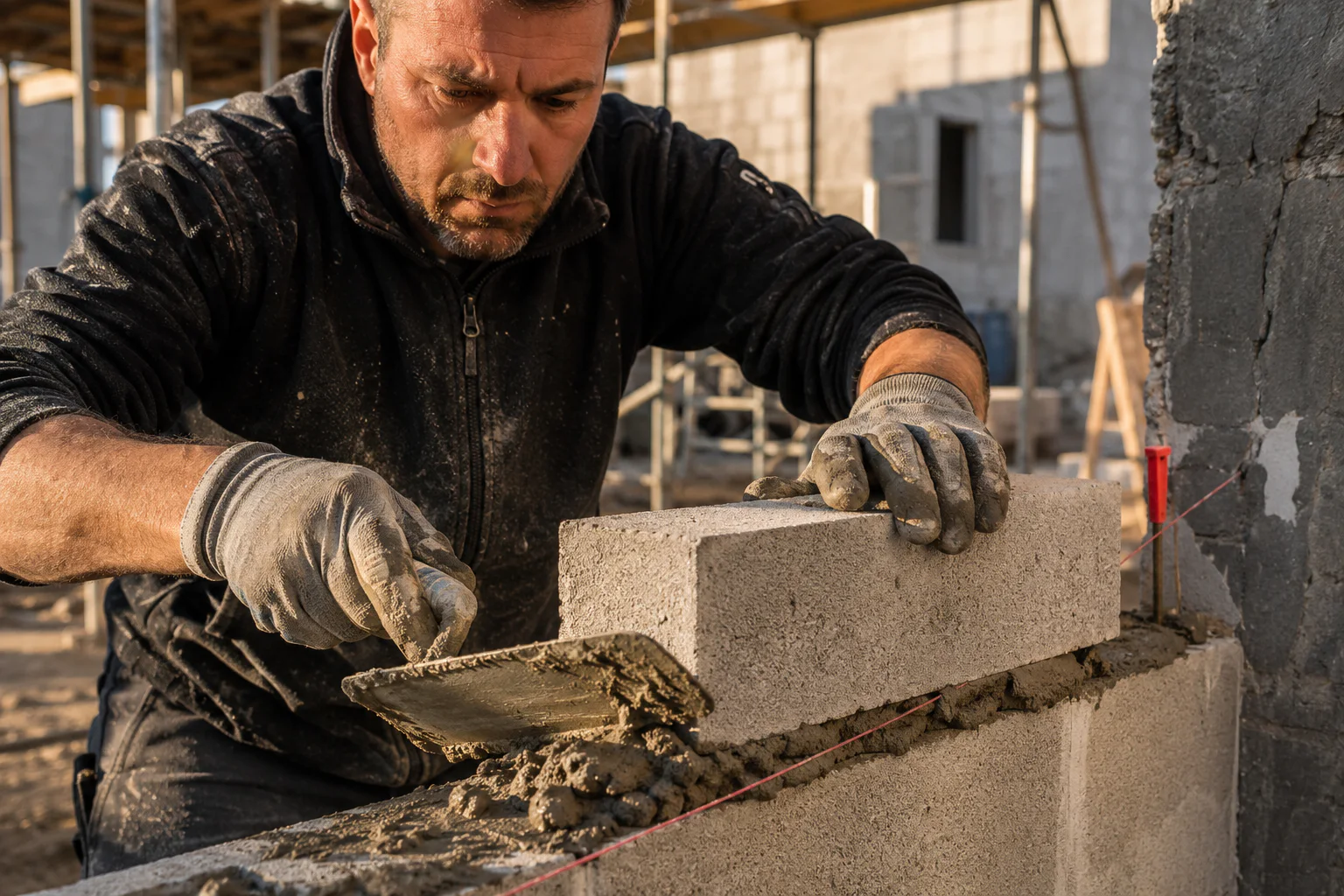 Maçon / Maçonne dans son environnement de travail