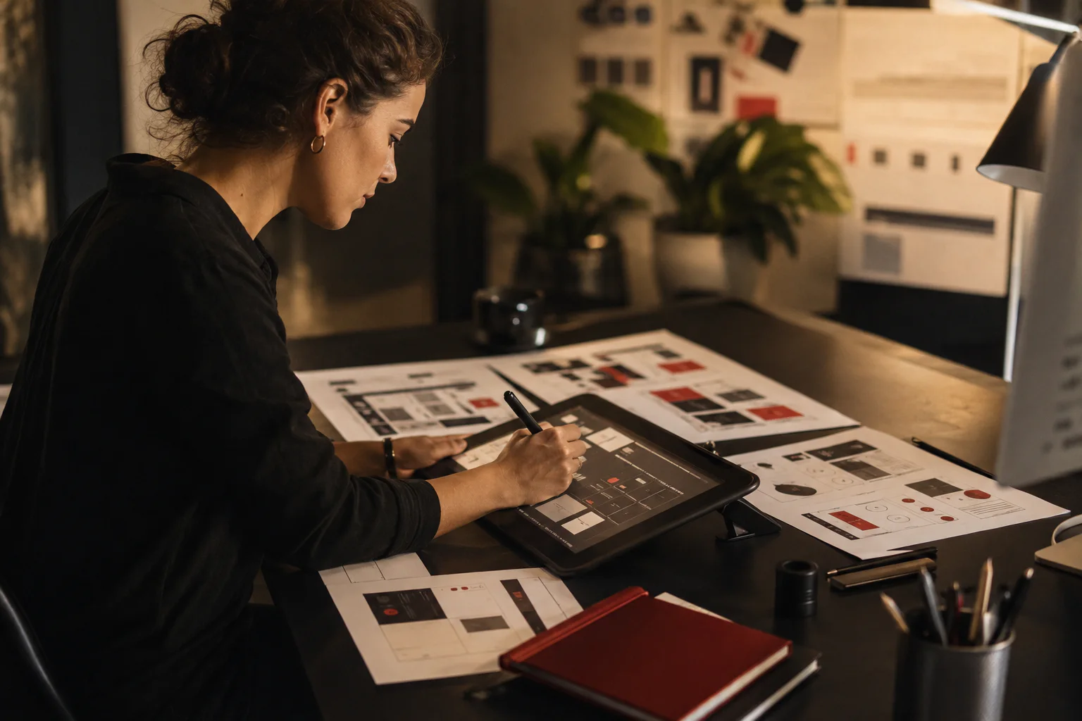UI/UX Designer dans son environnement de travail
